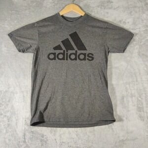 Adidas Shirt Mens Dark Gray Badge of Sport Classic Work Out Wear Active Wear